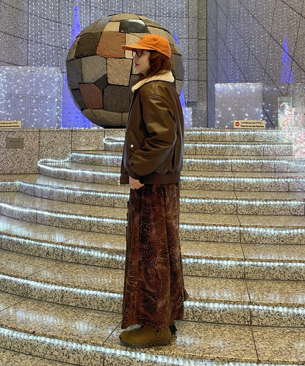 reiさんの「BEAMS WOMEN｜フェイクレザー ナカワタボマー ブルゾン」を使ったコーディネート