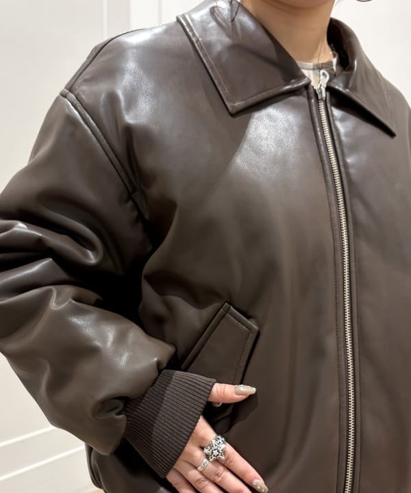 まゆちゃんさんの「BEAMS WOMEN｜フェイクレザー ナカワタボマー ブルゾン」を使ったコーディネート