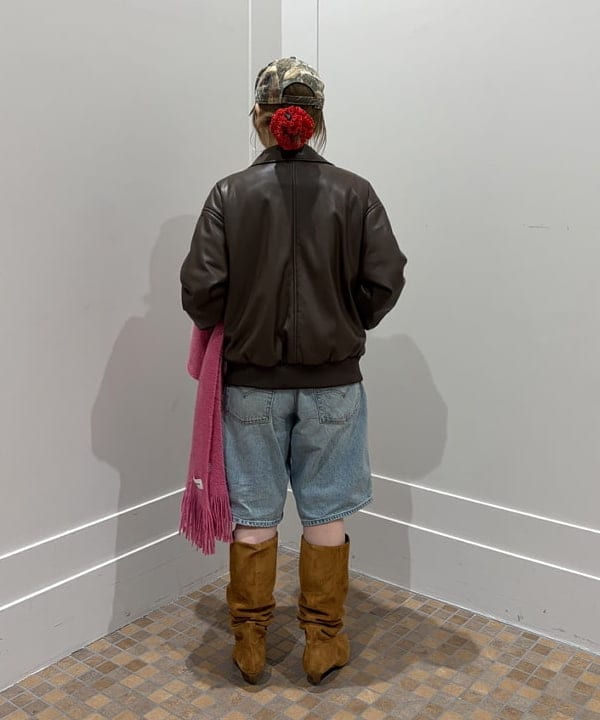 まゆちゃんさんの「BEAMS WOMEN｜フェイクレザー ナカワタボマー ブルゾン」を使ったコーディネート