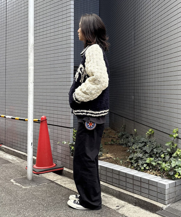 【10/31日まで限定値下げ】 BEAMS スタジャン 黒 BEAMS HEART（ビームスハート）の「BEAMS HEART / フェイクレザー