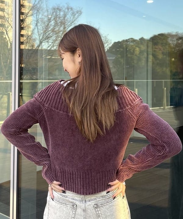 松本 佳菜子さんの「BEAMS WOMEN｜モールフェード ジップ カーディガン」を使ったコーディネート