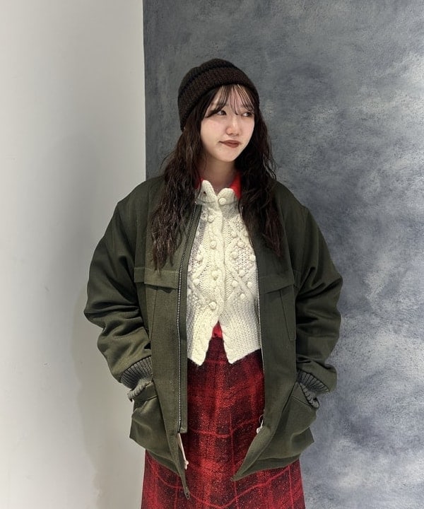 ハルカさんの「BEAMS WOMEN｜リブ ポロ カーディガン」を使ったコーディネート