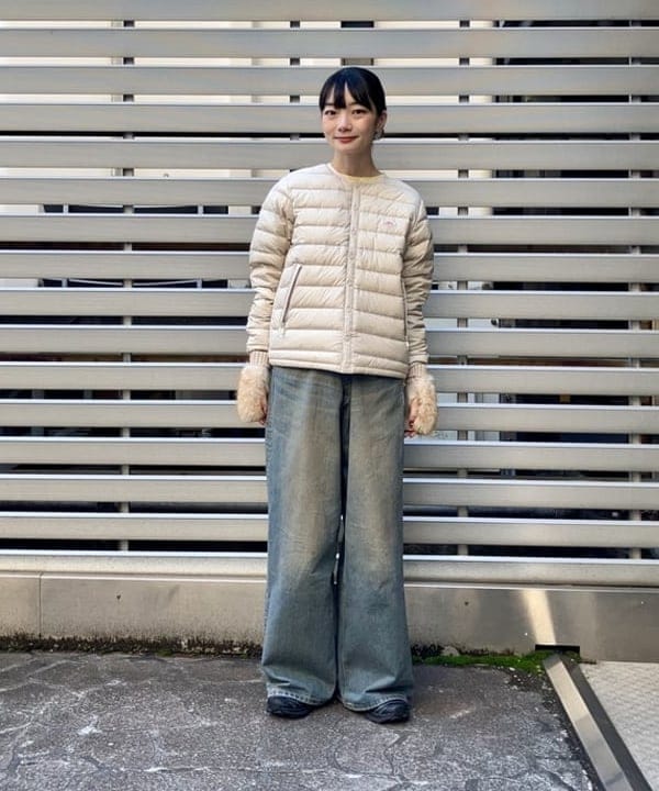 むりょさんの「BEAMS WOMEN｜スタンドカラー シングル コート」を使ったコーディネート