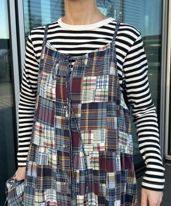 清水 彩乃さんの「BEAMS WOMEN｜BEAMS BOY / フライス 1cm ボーダー」を使ったコーディネート