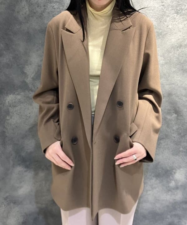 OSUMIさんの「BEAMS WOMEN｜ダブルクロス ロング ジャケット」を使ったコーディネート