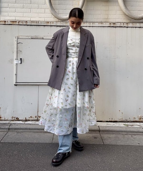 ちりこさんの「BEAMS WOMEN｜14ゲージ リブ タートル ネック ニット」を使ったコーディネート