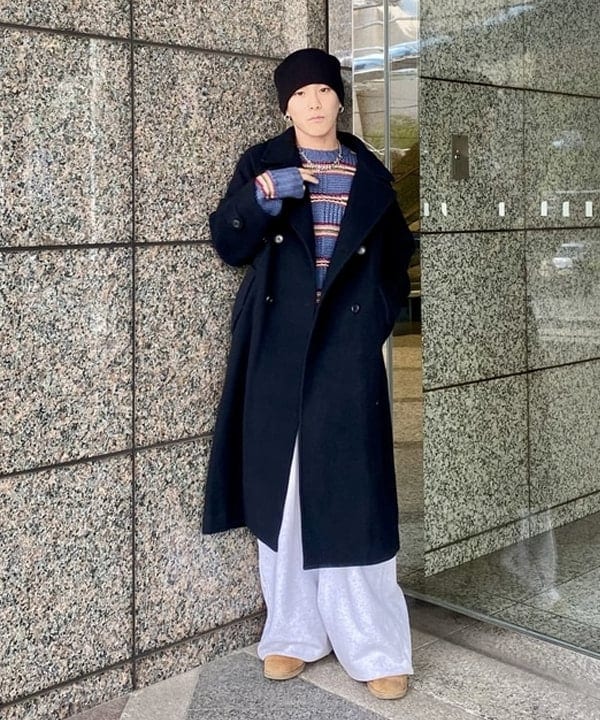 はるひむさんの「BEAMS WOMEN｜スタンドカラー ダブル コート」を使ったコーディネート