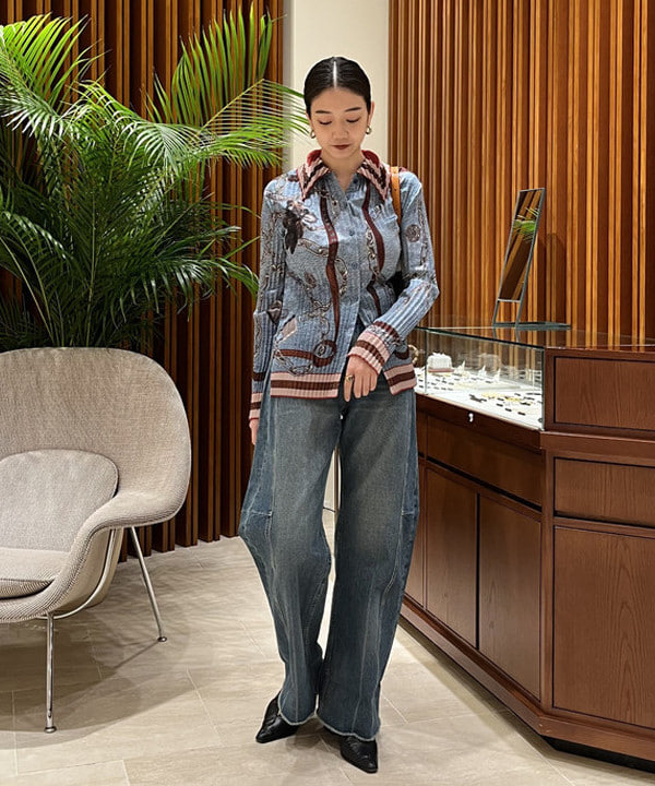 Yumenoさんの「BEAMS WOMEN｜B SIDES / RELAXED CUFFED LASSO デニムパンツ VISTA BLUE」を使ったコーディネート