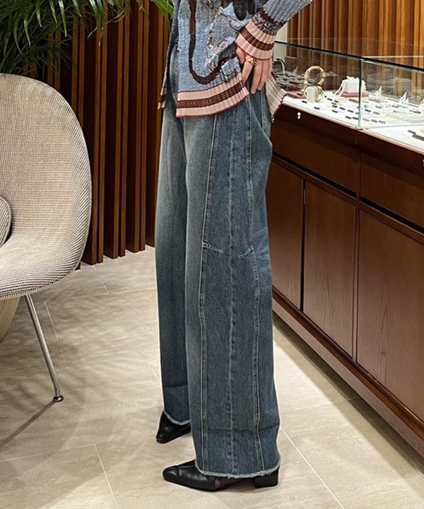 Yumenoさんの「BEAMS WOMEN｜B SIDES / RELAXED CUFFED LASSO デニムパンツ VISTA BLUE」を使ったコーディネート