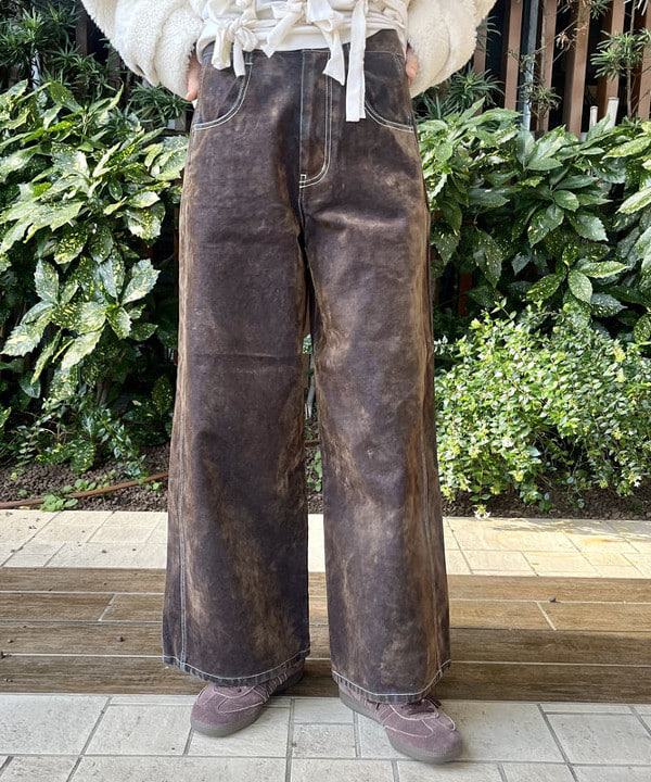 kigoさんの「BEAMS WOMEN｜フロッキー デニム ワイド パンツ」を使ったコーディネート