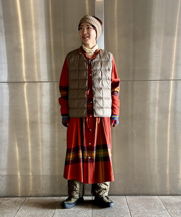みりさんの「ビッグ タータン ワンピース」を使ったコーディネート