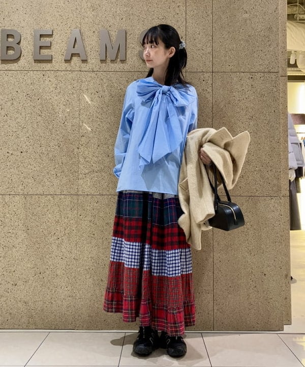 むりょさんの「BEAMS WOMEN｜シャギー ダブル ハーフ コート」を使ったコーディネート