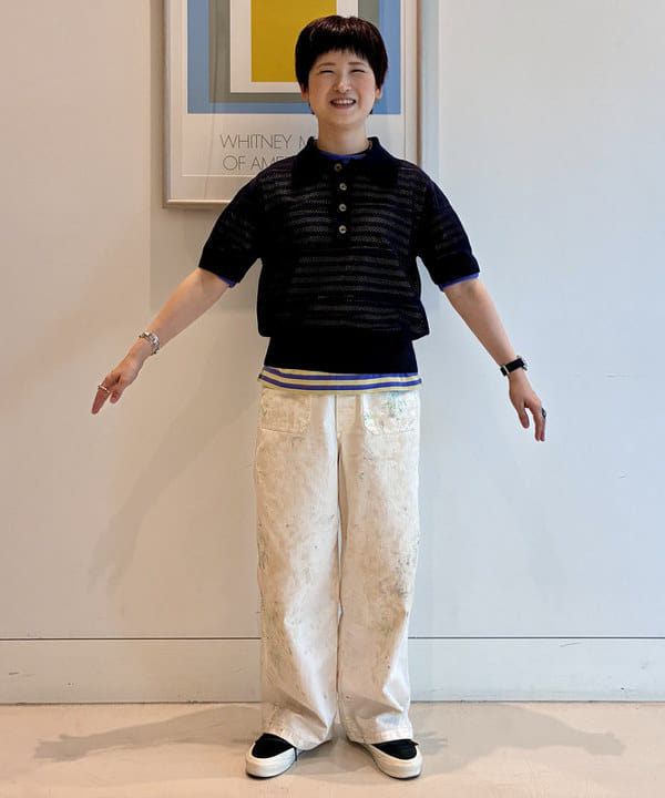 木村 梨香さんの「BEAMS WOMEN｜ボーダー バインダー ショートスリーブ Tシャツ」を使ったコーディネート