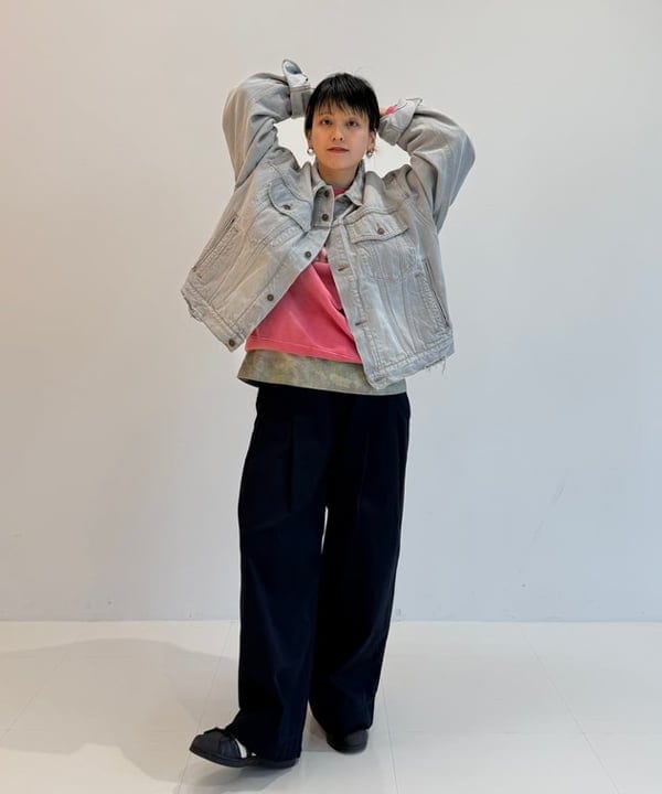 Heg.さんの「BEAMS WOMEN｜ワイドショート ダメージ デニム ジャケット」を使ったコーディネート