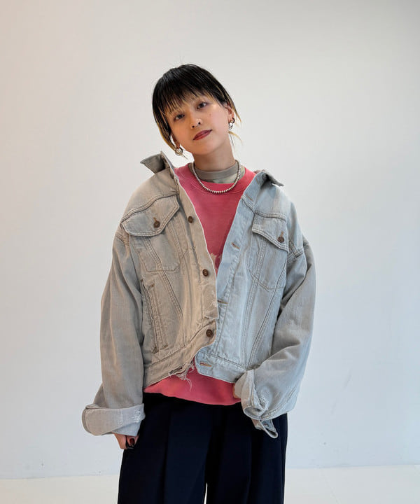 Heg.さんの「BEAMS WOMEN｜ワイドショート ダメージ デニム ジャケット」を使ったコーディネート