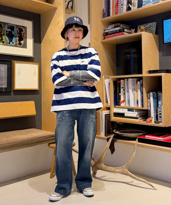 Heg.さんの「BEAMS WOMEN｜【別注】NEW ERA / MLB リバーシブル バケットハット」を使ったコーディネート