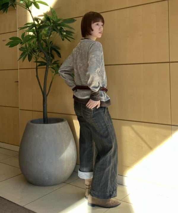 Hazukiさんの「BEAMS WOMEN｜【別注】Champion / ツリー サーマル Tシャツ」を使ったコーディネート