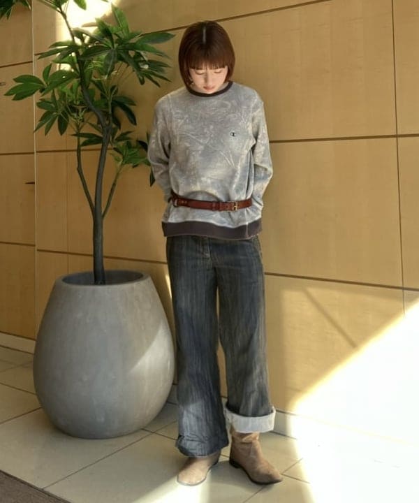 Hazukiさんの「BEAMS WOMEN｜【別注】Champion / ツリー サーマル Tシャツ」を使ったコーディネート