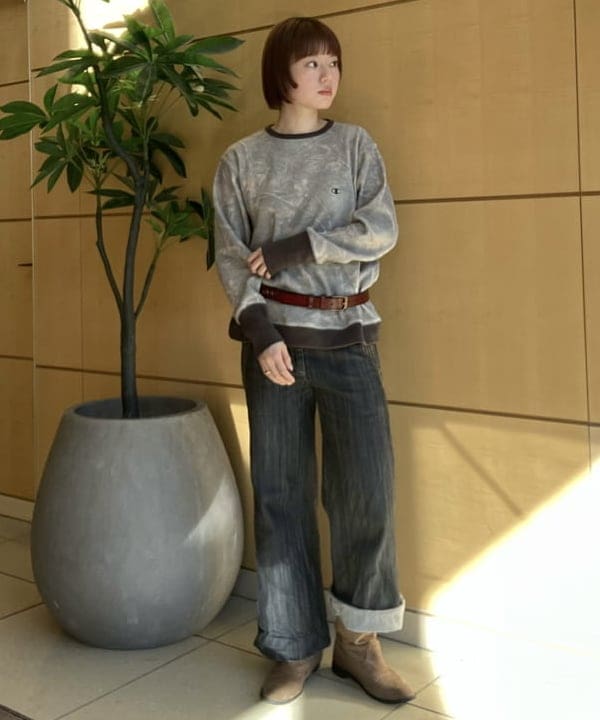 Hazukiさんの「BEAMS WOMEN｜【別注】Champion / ツリー サーマル Tシャツ」を使ったコーディネート