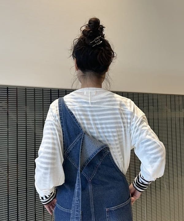 清水 彩乃さんの「BEAMS WOMEN｜BEAMS BOY / フライス 1cm ボーダー」を使ったコーディネート