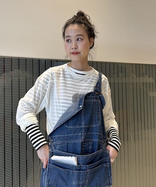 清水 彩乃さんの「BEAMS WOMEN｜BEAMS BOY / フライス 1cm ボーダー」を使ったコーディネート