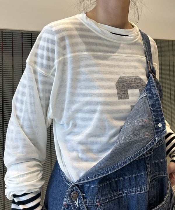 清水 彩乃さんの「BEAMS WOMEN｜BEAMS BOY / フライス 1cm ボーダー」を使ったコーディネート