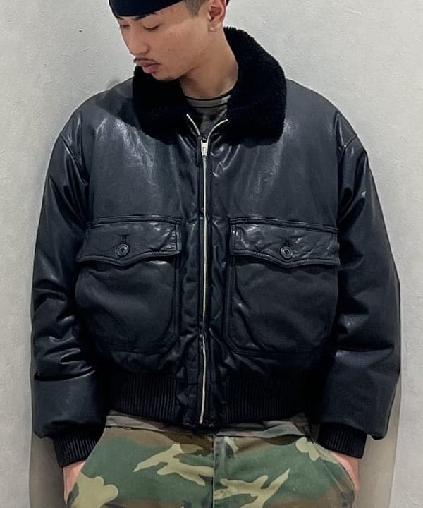 ムファサさんの「BEAMS WOMEN｜ワイドショートフィット G-1 シープレザー ダウンジャケット」を使ったコーディネート