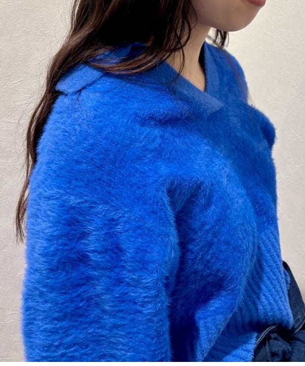 はやしあかねさんの「BEAMS WOMEN｜フェザー シャギー スキッパー ニット」を使ったコーディネート