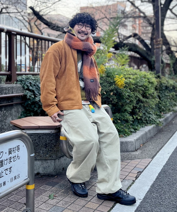 BAKU(東江 漠)さんの「BEAMS WOMEN｜ボーダー ビッグ ストール」を使ったコーディネート