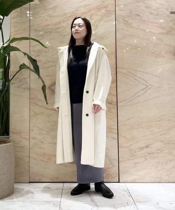 関 桂子さんの「BEAMS WOMEN｜リバー フーディーコート」を使ったコーディネート
