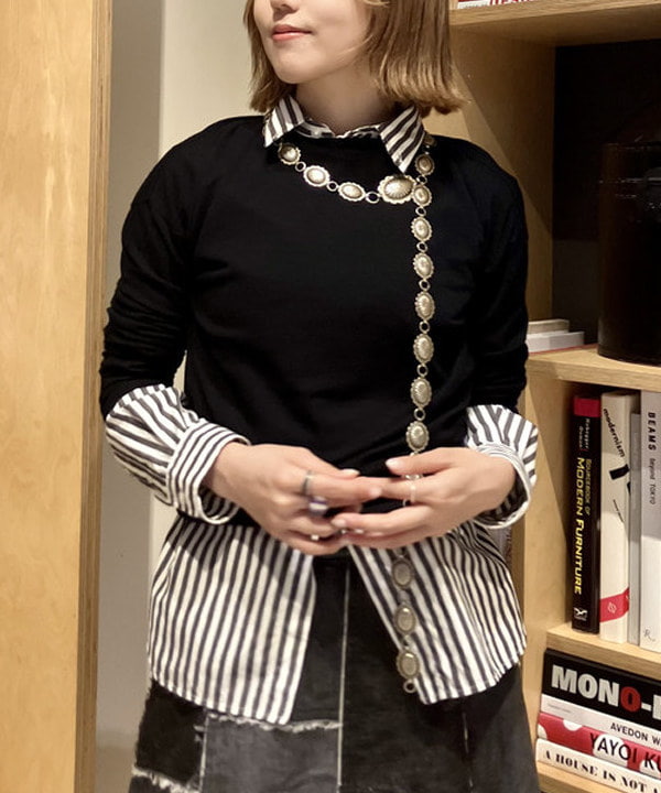 小原 もこさんの「BEAMS WOMEN｜ARROW NOVELTY / コンチョ ベルト 22FW」を使ったコーディネート