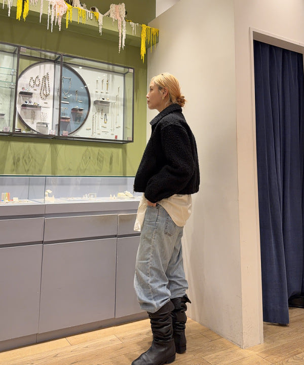 れいなさんの「BEAMS WOMEN｜ループ シャギー ジップ ブルゾン」を使ったコーディネート