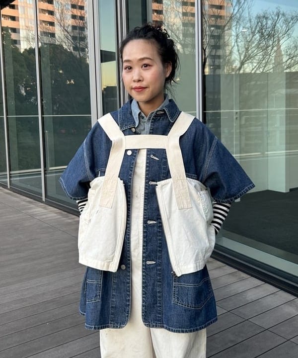 清水 彩乃さんの「BEAMS WOMEN｜BEAMS BOY / フライス 1cm ボーダー」を使ったコーディネート