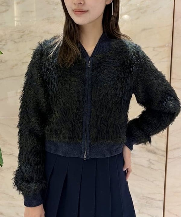 茂野 真楓さんの「BEAMS WOMEN｜TAN / ニット ファー ボンバージャケット」を使ったコーディネート