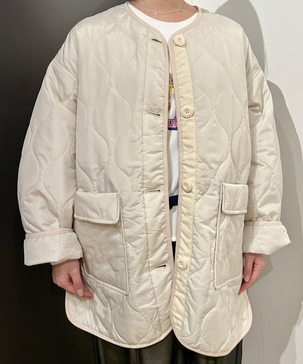 早川 萌子さんの「BEAMS WOMEN｜キルティング ノーカラー ブルゾン」を使ったコーディネート