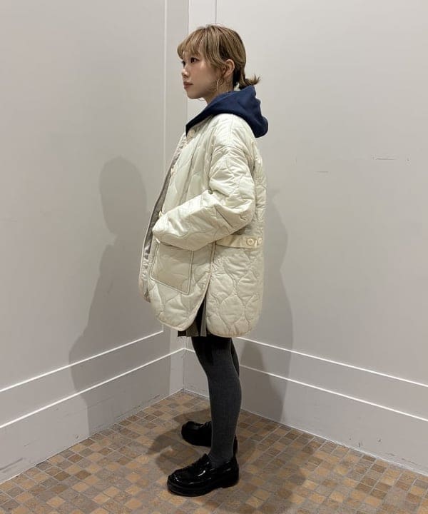 まゆちゃんさんの「BEAMS WOMEN｜キルティング ノーカラー ブルゾン」を使ったコーディネート