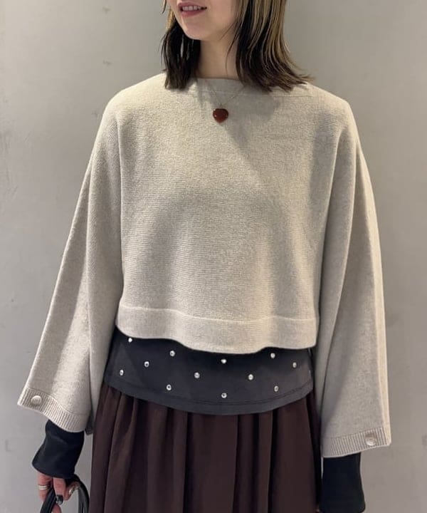 中平 あみさんの「BEAMS WOMEN｜	クロップド 2WAY ニット」を使ったコーディネート