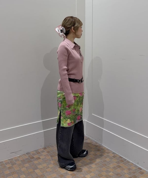 まゆちゃんさんの「BEAMS WOMEN｜リブ ニット ポロシャツ」を使ったコーディネート