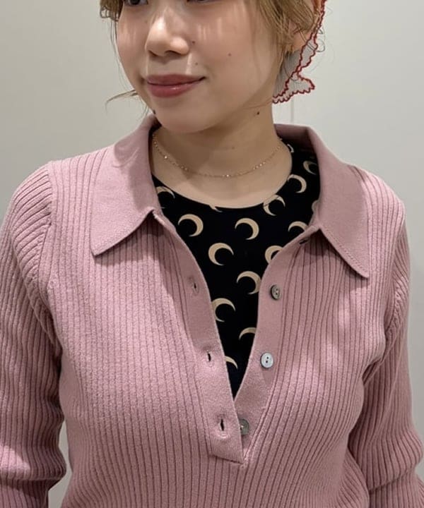 まゆちゃんさんの「BEAMS WOMEN｜リブ ニット ポロシャツ」を使ったコーディネート