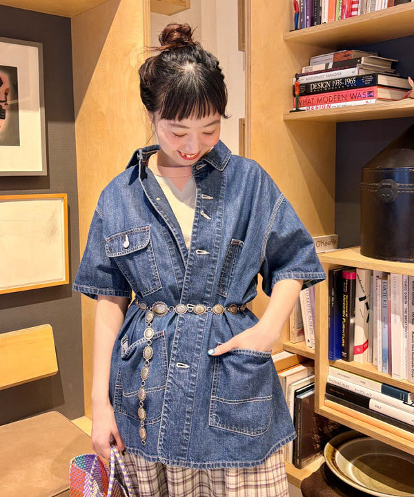 おのすさんの「BEAMS WOMEN｜デニム カバーオール ショートスリーブ」を使ったコーディネート