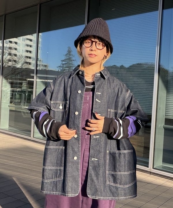 Heg.さんの「【ワイドフィット】マルチボーダー クルーネック スウェット」を使ったコーディネート