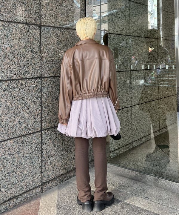 あさひさんの「BEAMS WOMEN｜フェイクレザー ジップ ブルゾン」を使ったコーディネート