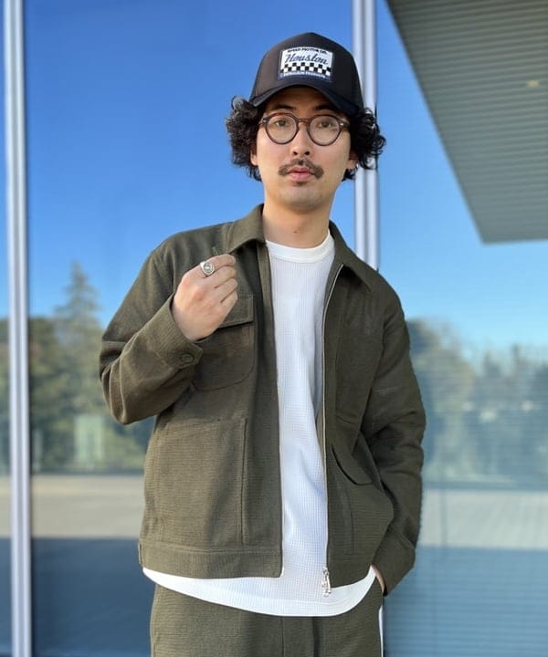 BAKU(東江 漠)さんの「BEAMS WOMEN｜【別注】UNIVERSAL OVERALL / MESH WIDE JACKET」を使ったコーディネート