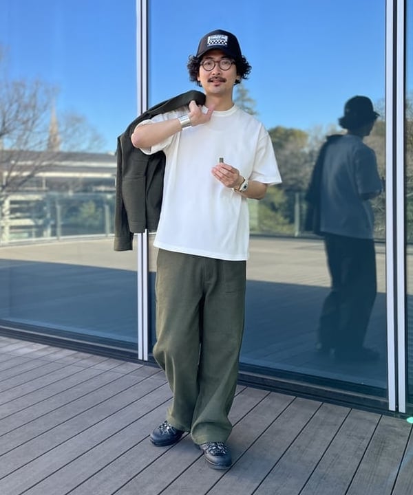 BAKU(東江 漠)さんの「BEAMS WOMEN｜【別注】UNIVERSAL OVERALL / MESH WIDE JACKET」を使ったコーディネート