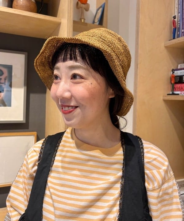 おのすさんの「BEAMS WOMEN｜アバカ クロッシェ ハット」を使ったコーディネート