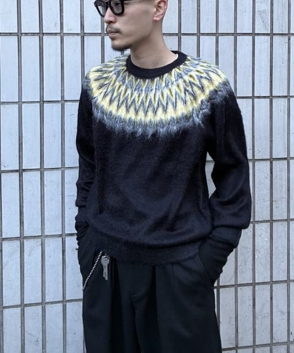 森田 倫太郎さんの「BEAMS WOMEN｜リラックスフィット 5ゲージ ノルディック シャギー ニット」を使ったコーディネート