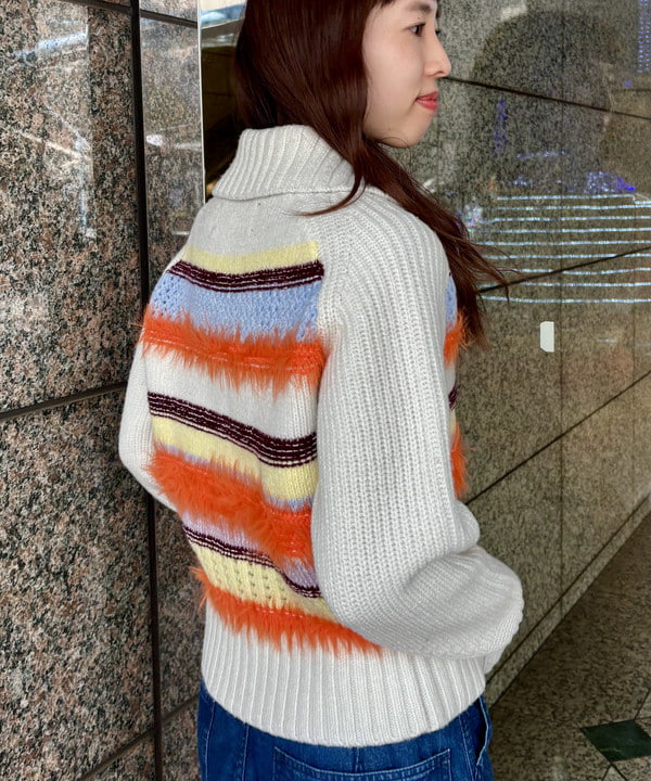 はやしあかねさんの「BEAMS WOMEN｜【別注】BOUSSOLE / ボーダージップ ニット カーディガン」を使ったコーディネート