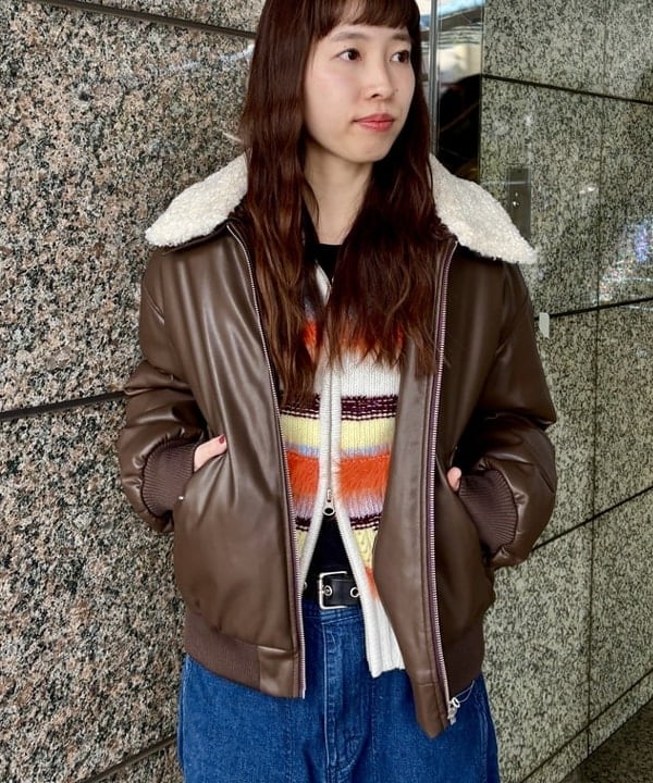 はやしあかねさんの「BEAMS WOMEN｜【別注】BOUSSOLE / ボーダージップ ニット カーディガン」を使ったコーディネート