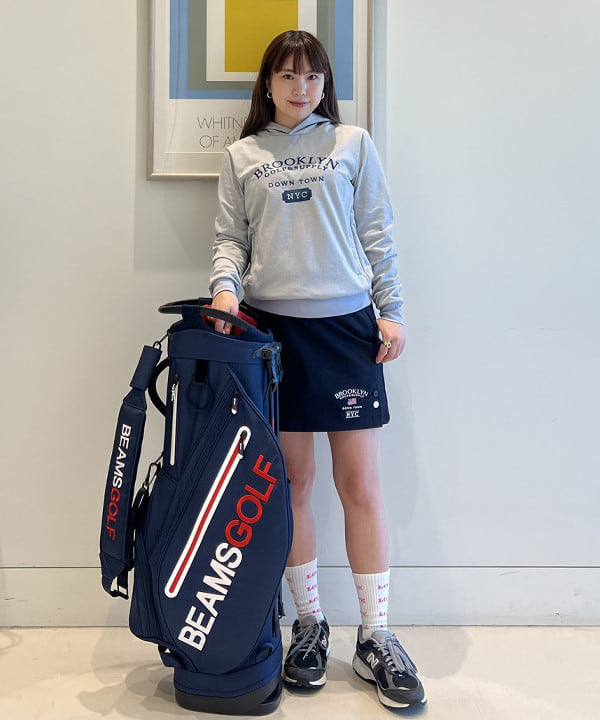 BEAMS GOLF ネイビー キルティング プルオーバー L BEAMS GOLF