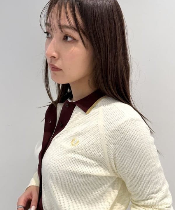 松本 佳菜子さんの「BEAMS WOMEN｜【別注】FRED PERRY / RIB-KNITTED CARDIGAN」を使ったコーディネート